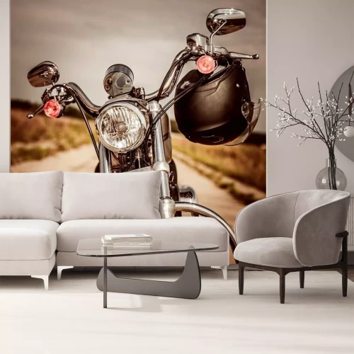 Fotobehang Motorfiets op de weg