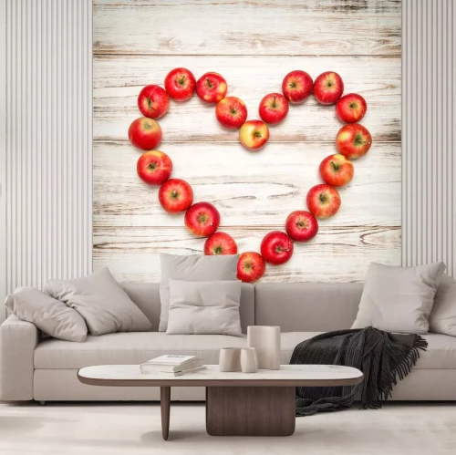 Sticker Hart gemaakt van rode appels