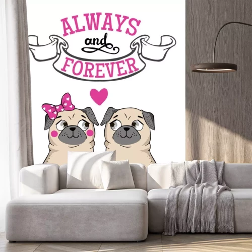 Sticker Wenskaart met grappige Pug