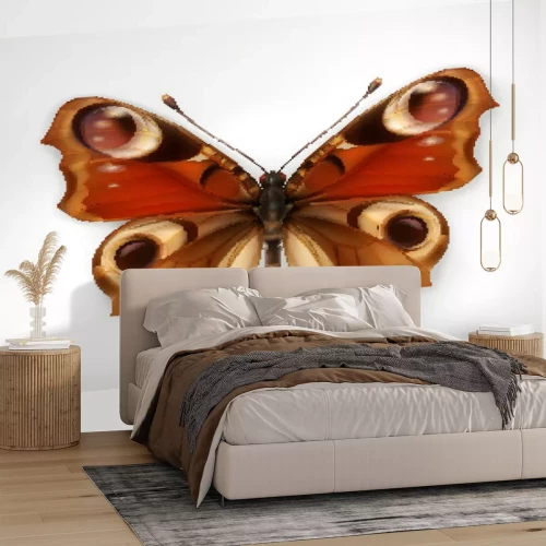 Sticker Vlinder aan een realistische afbeelding