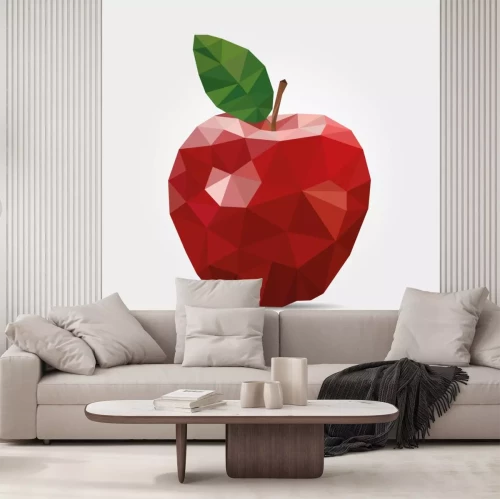 Sticker Rode appel geometrische afbeeldingen