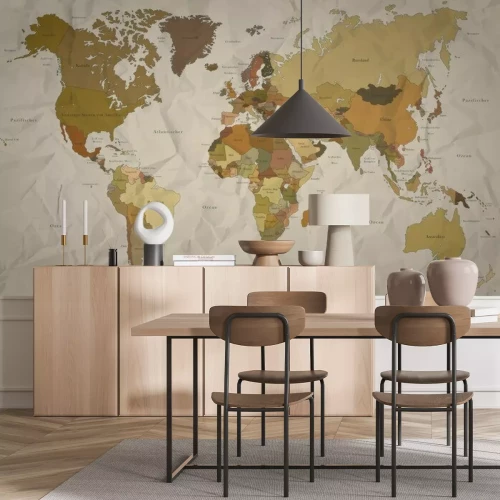 Fotobehang Retrokaart op oud papier