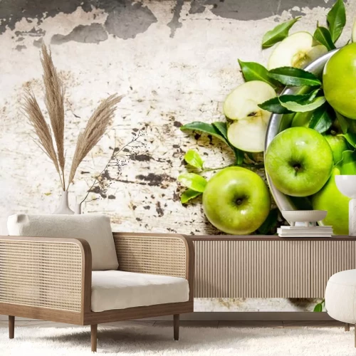 Sticker Stilleven met groene appels