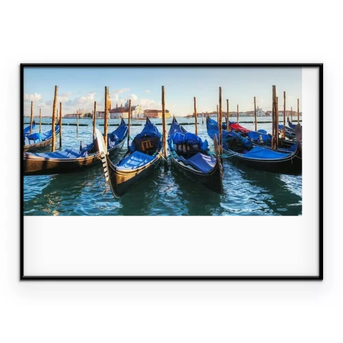Poster Gondels die op het Canal Grande in Venetië drijven