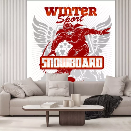 Sticker Snowboarden embleem, labels en ontworpen elementen.