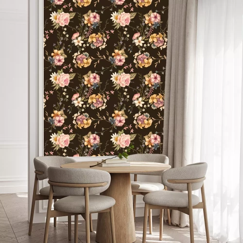 Behang Vector aquarel bloemmotief