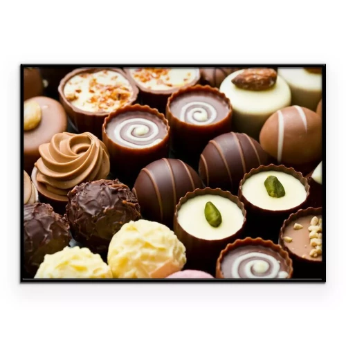 Poster verscheidenheid chocolade pralines