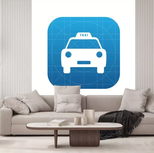 Sticker Taxi pictogram voor web en mobiel.