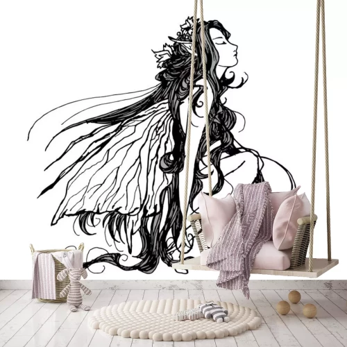 Sticker Fairy fairy sketch in fantasieklimaten