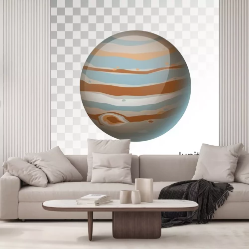 Sticker 3D planeet Jupiter kleurrijke afbeeldingen
