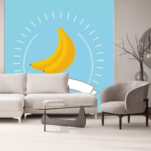 Sticker Banaan tropisch fruit getekende tekening