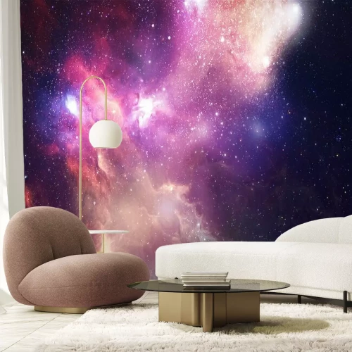 Sticker Een sterrenstelsel vol roze-paars-rode sterren