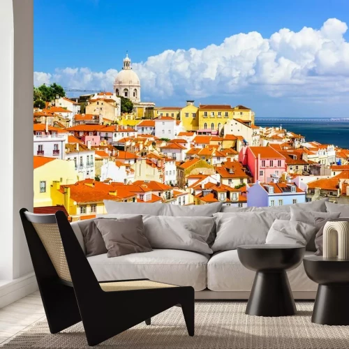 Fotobehang Zonnig landschap van Lissabon