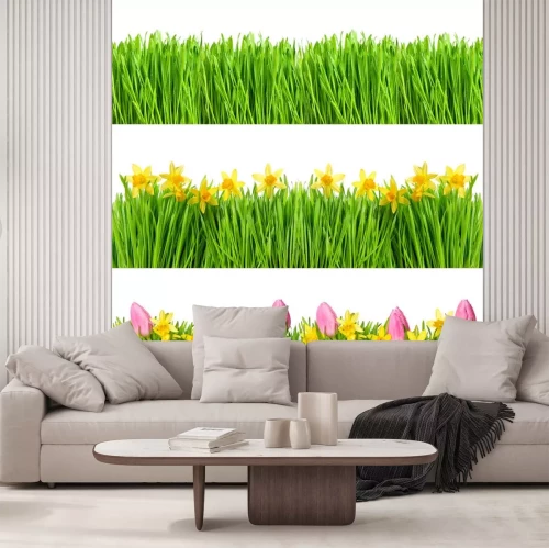 Sticker Tulpen, narcissen en gras
