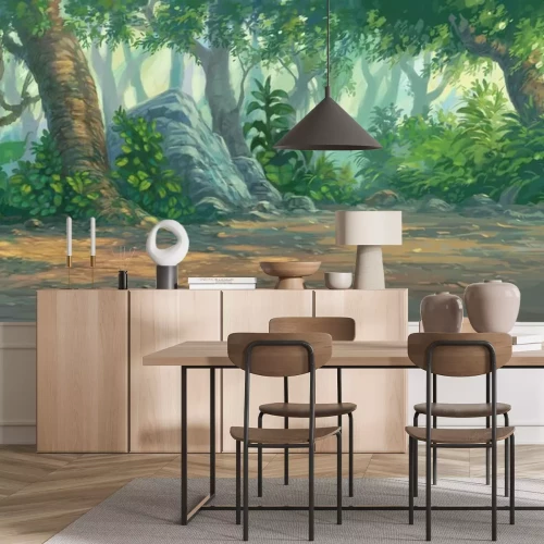 Sticker bos schilderij