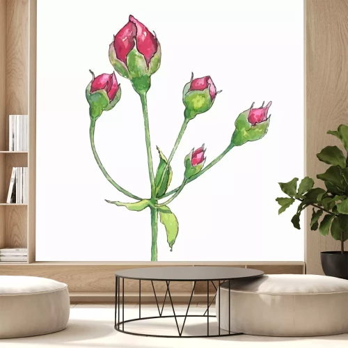 Sticker Tekenen met rozenknoppen