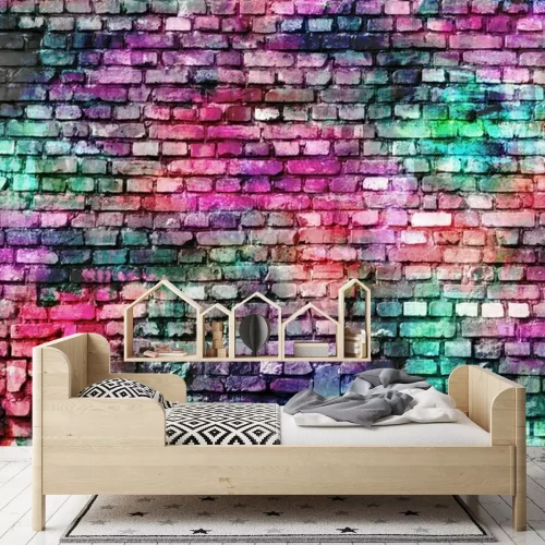 Fotobehang Kleurrijke grunge muur