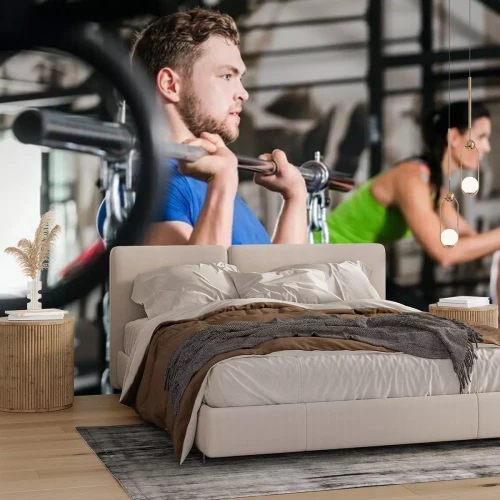 Sticker Man op de sportschool bij Functional Fitness Sports met domoor en ketting