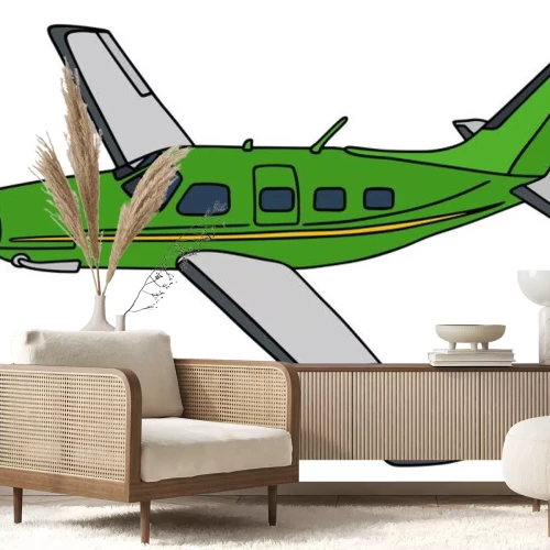 Sticker Propellervliegtuig / tekening van de hand, vector illustratie