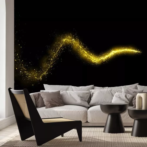 Sticker Gouden sprankelende vallende ster. Stardust trail.