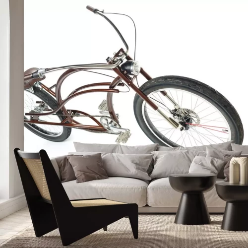 Sticker Retro gestileerde fiets die op een wit