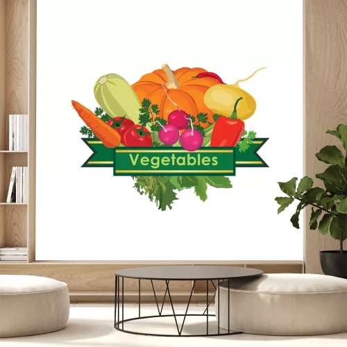 Sticker Verse groenten ontwerpconcept icoon.