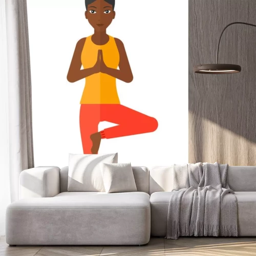 Sticker Vrouw beoefenen van yoga.