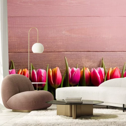 Sticker Tulpen naast elkaar