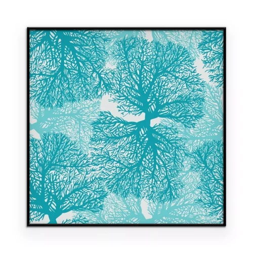 Poster Decoratief patroon met blauwe koralen