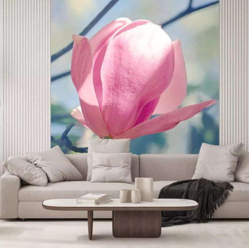 Sticker Roze magnolia in close-up