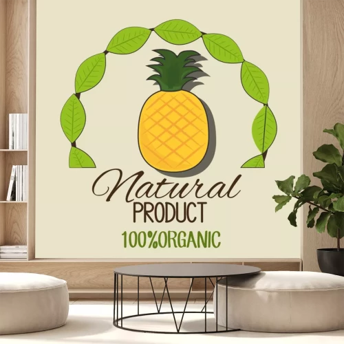 Sticker Ananas en belettering van eenvoudige afbeeldingen