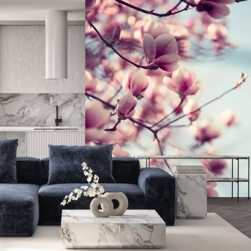 Sticker Prachtige roze magnoliabloemen