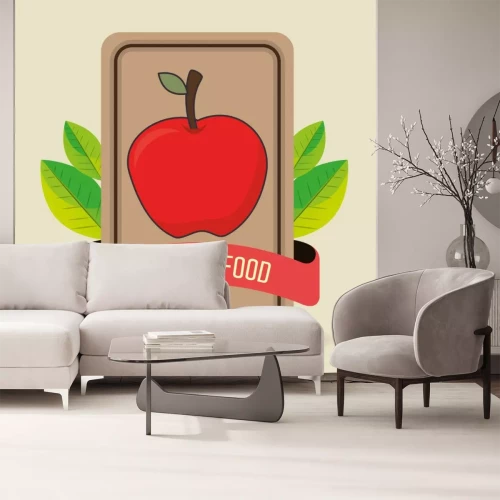 Sticker Rood appellogo met letters