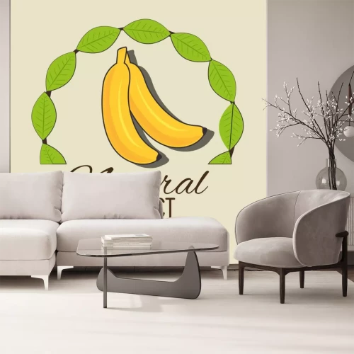 Sticker Biologische bananen eenvoudige promotionele afbeelding