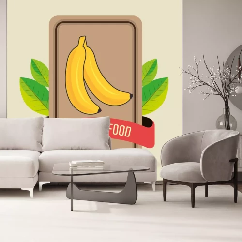 Sticker Natuurlijke retro bananen