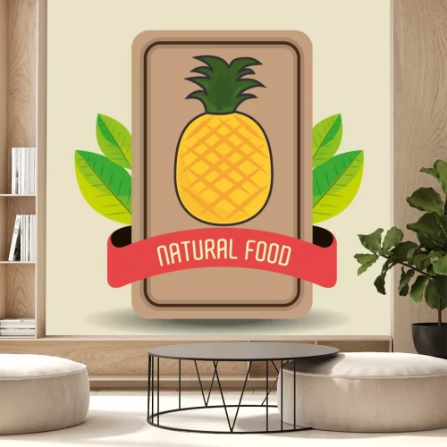 Sticker Ananas op een kaart met de inscriptie
