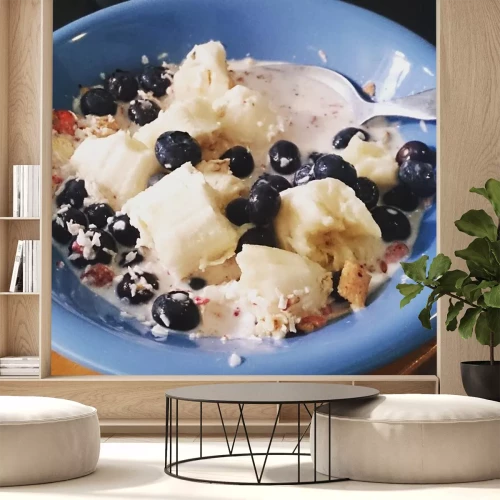 Sticker Bananen en ander fruit in havermout