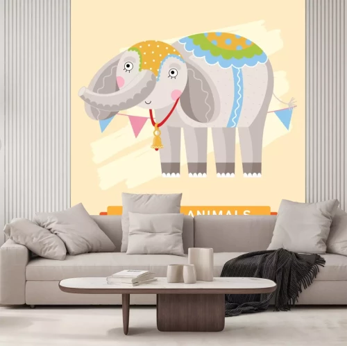 Sticker Circus Olifant, vector dierlijke serie.