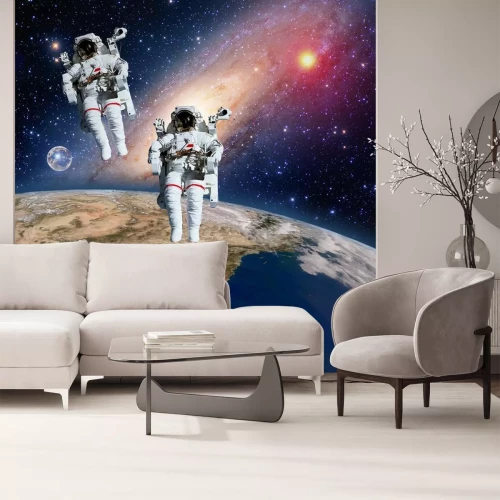 Sticker Galaxy sterrenhemel en twee astronauten
