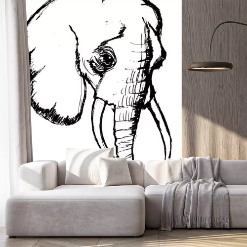Sticker olifant, illustratie van wilde dieren, dierentuin, dier savanne, Afr