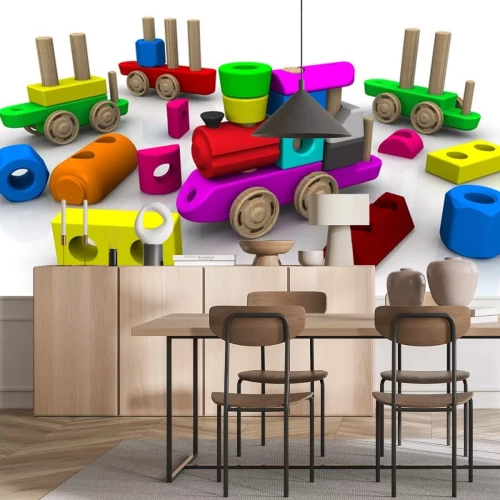 Sticker De constructeur speelgoed. Houten speelgoed trein