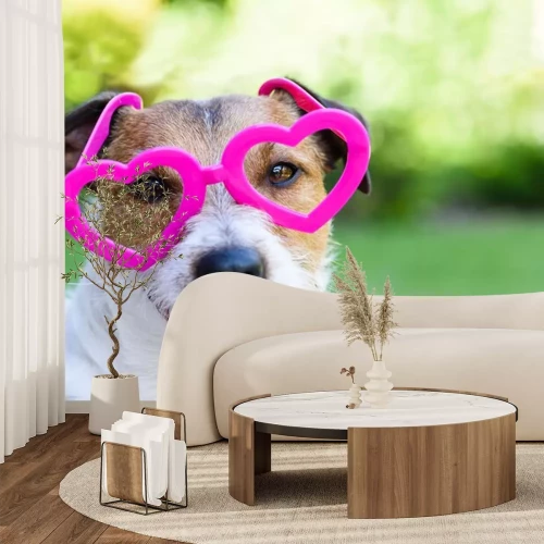 Sticker Hond met Valentijnsdag blik