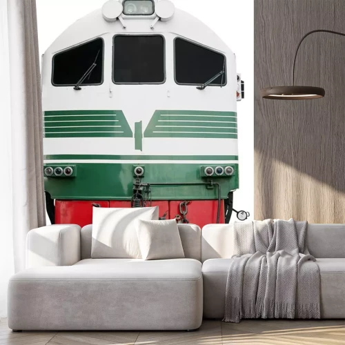 Sticker Diesel locomotief op wit