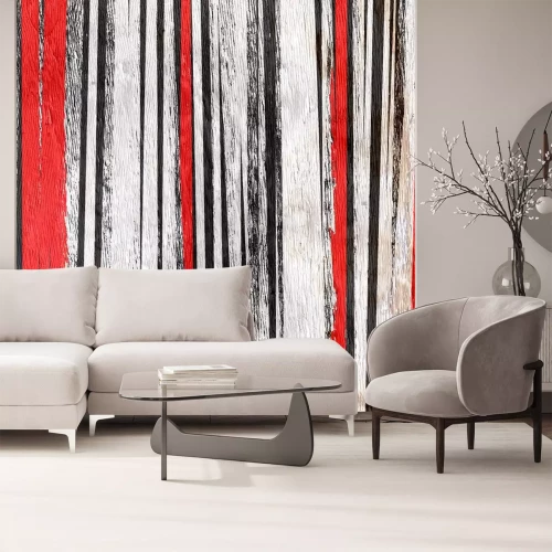 Sticker abstracte achtergrond ontwerp op houten korreltextuur