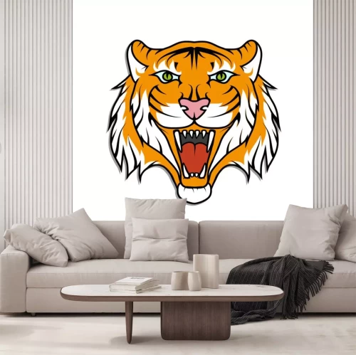Sticker Tijger met afbeeldingen van gapende mond