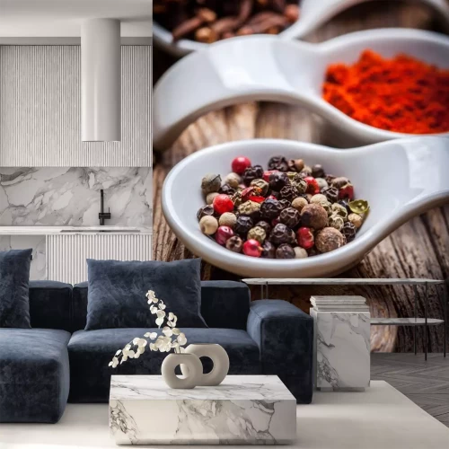 Sticker Droge kruiden in lepel.