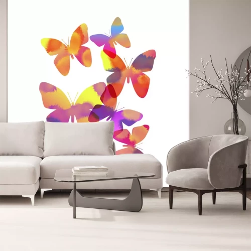 Sticker Regenboogvlinders op een witte achtergrond