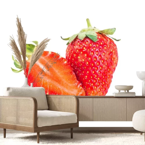 Sticker aardbei op een witte achtergrond