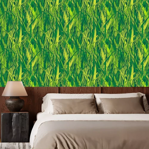 Behang Expressief gras in verschillende kleuren