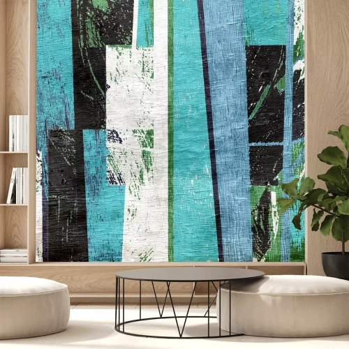 Sticker abstracte achtergrond ontwerp op houten korreltextuur